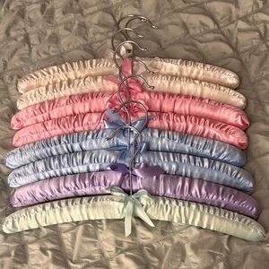 Satin Padded Hangers Set of 8 - Pink, Blue, Purple, Cream, Mint